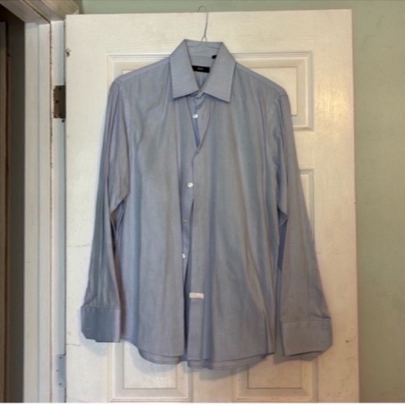 Boss Blue Dress Shirt with Long Sleeves - Picture 1 of 6